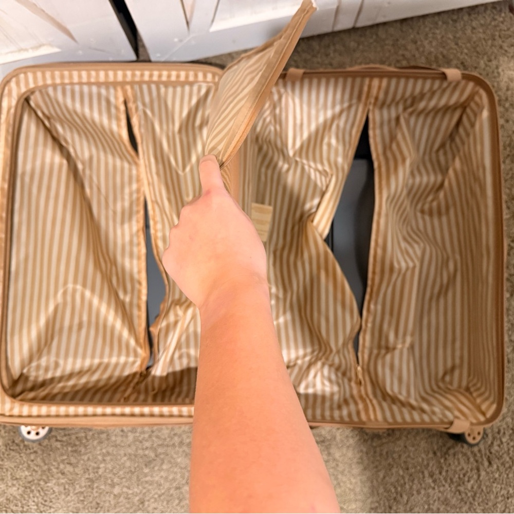 London Fog Blue and Tan Spinner Luggage